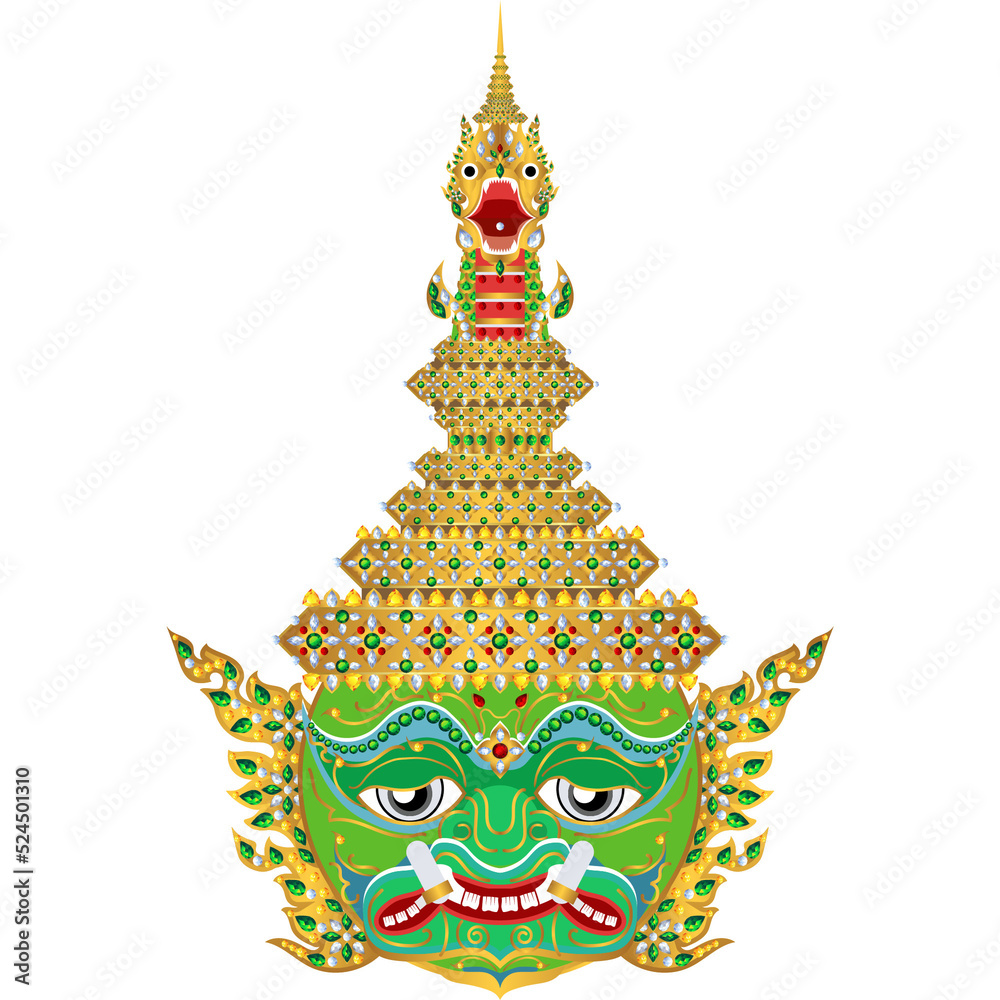 Fototapeta premium Khon, masked dance drama in Thailand