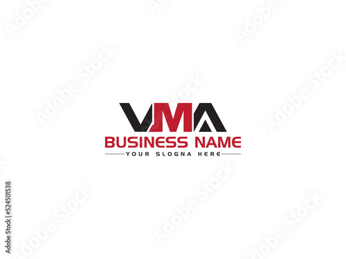 Colorful VMA logo Icon, Monogram vma Letter Logo Concept With Black and Red Color Icon Design photo