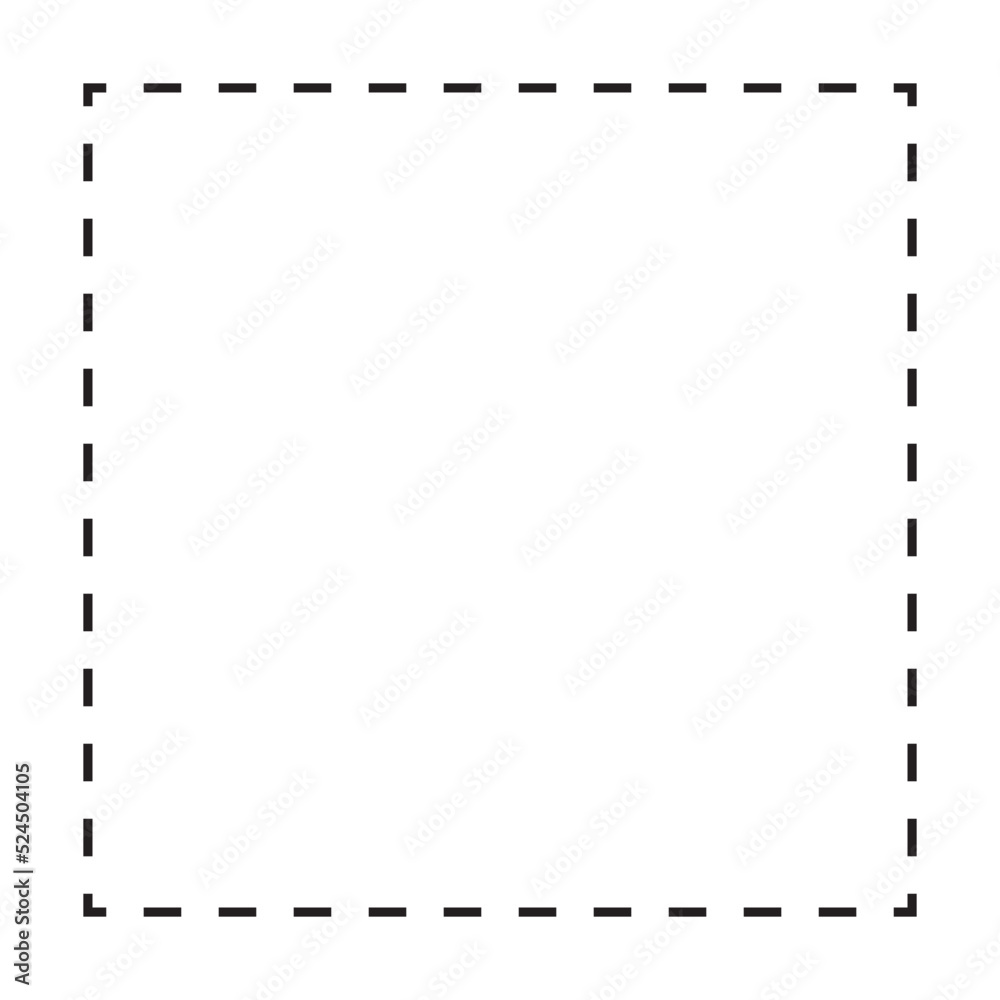 Square shape dashed icon vector symbol for creative graphic design ui element in a pictogram illustration Square shape dashed icon vector symbol for creative graphic design ui element in a pictogram illustration