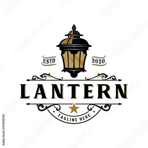 street lamp classic logo vector. street lamp icon concept in vintage style.