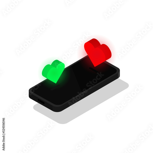 red and green hearts