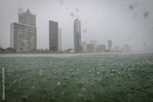 Wild stoms lashing the Gold Coast during a wet La Nina season photo