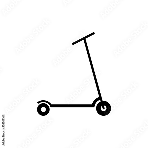 Scooter icon. Transport logo. Vehicle silhouette with lightning symbol. Flat vector illustration
