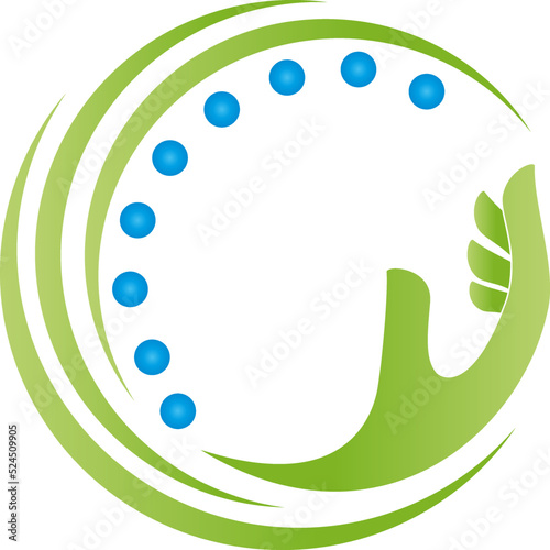 Hand und Wirbelsäule, Massage, Heilpraktiker, Orthopädie, Logo
