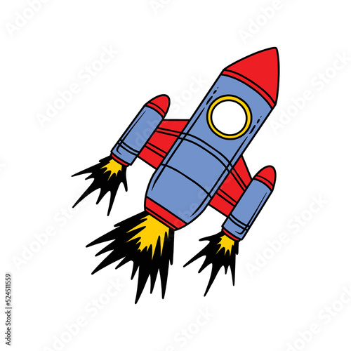 flying rocket cartoon © sugiartosss