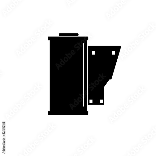 camera film icon on white background vector