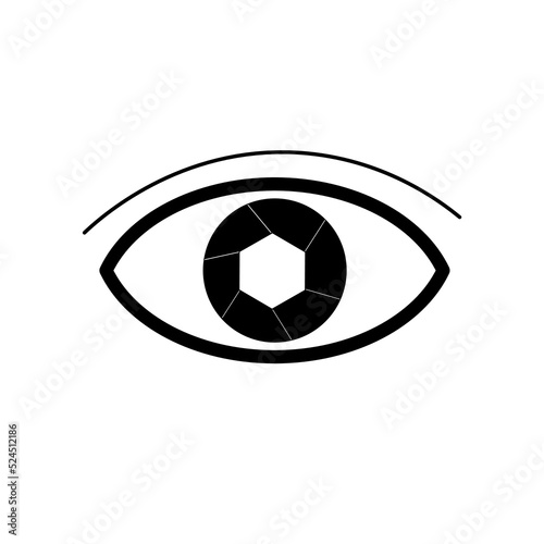 Camera eye icon on white background vector