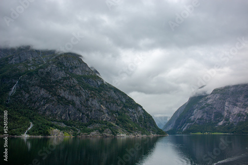 Panorama view of the Hardanger Fjord near Eidfjord Vestland in Norway (Norwegen, Norge or Noreg) © pixs:sell