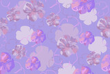 Purple flower seamless pattern illustration.