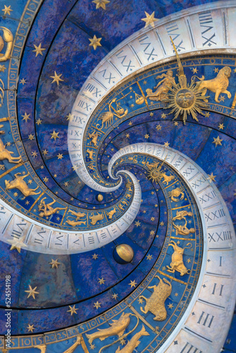 Obraz na płótnie Astrological background with zodiac signs and symbol. w salonie