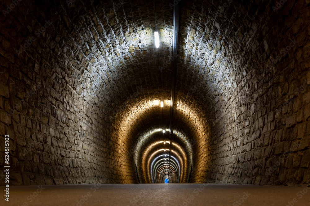 Fototapeta premium Mysterious ancient gallery in Strunjan, Slovenia. High quality photo