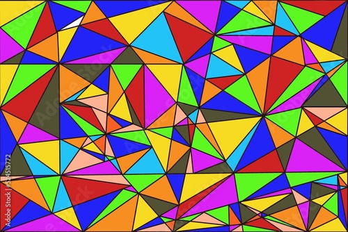 Abstraction  artwork  multiple triangular streaks.