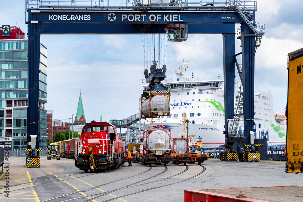 Kiel, 2022 Port of transshipment in Kiel, Germany Stock Photo Adobe