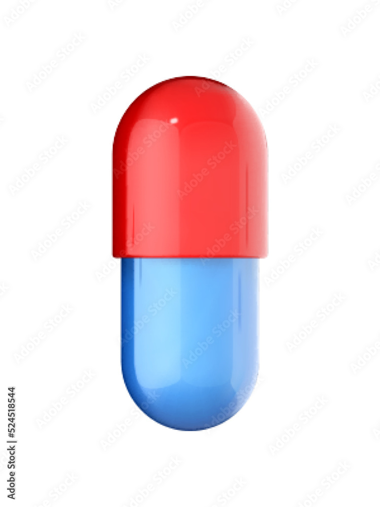 3D pill icon. Medicine capsule isolated on the white background. Medical cure, antibiotic in cartoon style. Vector 3d illustration 3D pill icon. Medicine capsule isolated on the white background. Medical cure, antibiotic in cartoon style. Vector 3d illustration