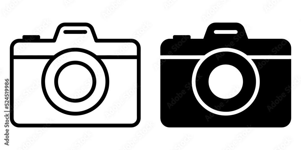 ofvs111 OutlineFilledVectorSign ofvs - camera vector icon . isolated transparent . photo camera sign . black outline and filled version . AI 10 / EPS 10 . g11432