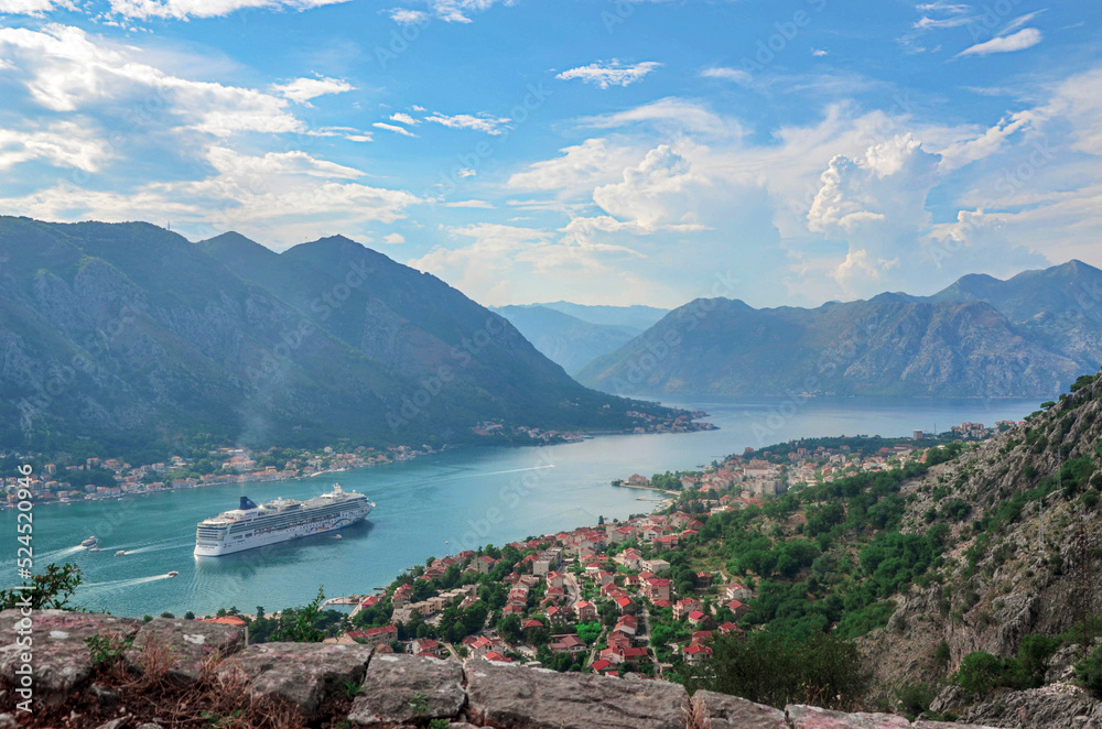 Beautiful view of Kotor bay, Montenegro.