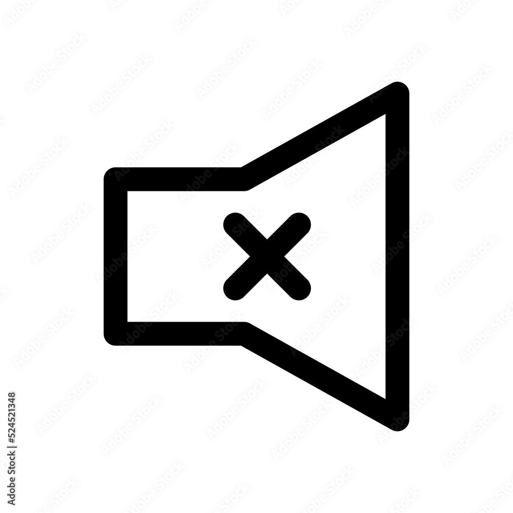 mute, no sound icon vector illustration on white background. mute, no sound icon vector illustration on white background.
