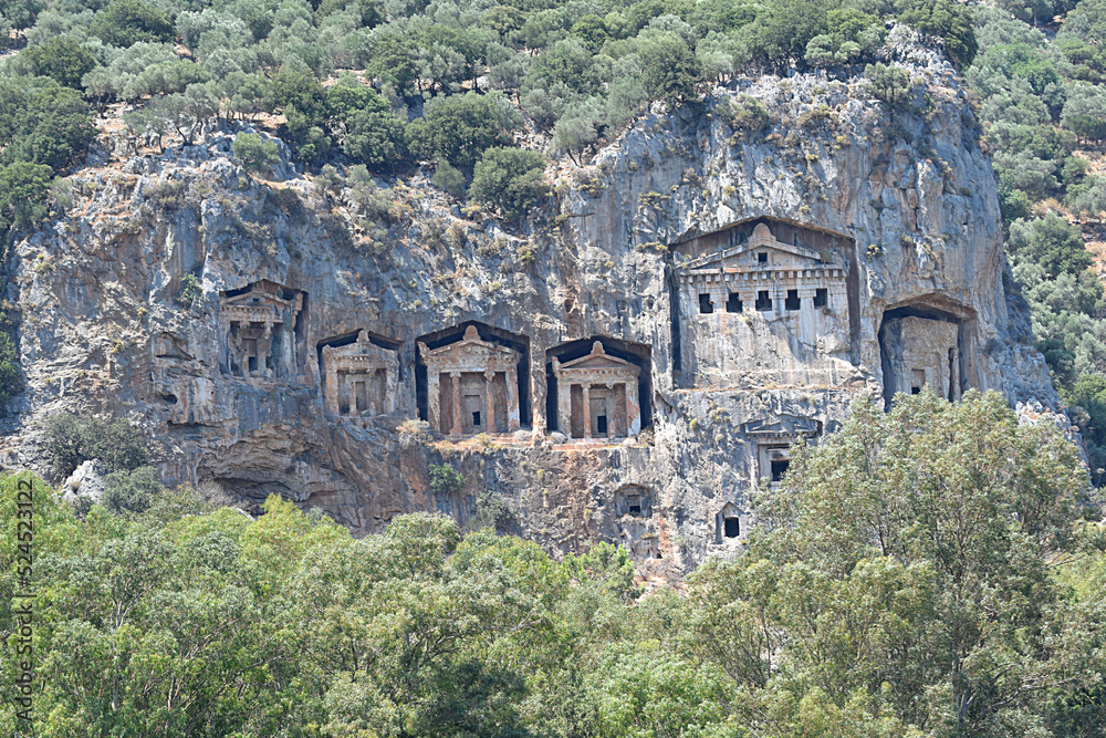 Ancient tombs carved into the rocks (Turkey)