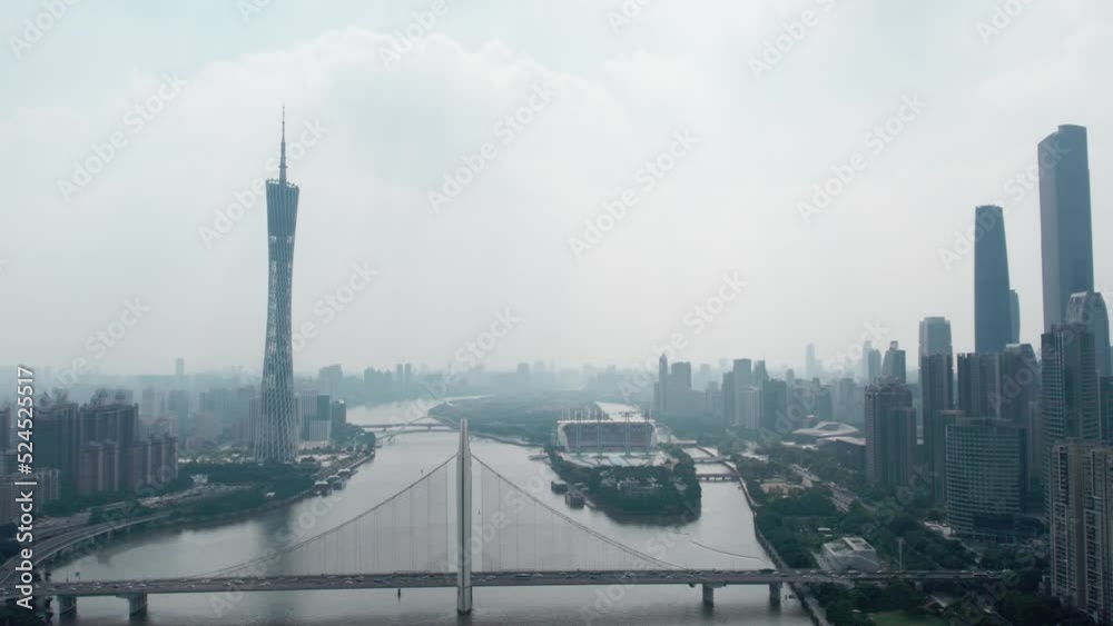 aerial photography guangzhou pearl river city skyline aerial photography guangzhou pearl river city skyline