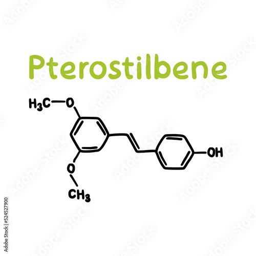 Pterostilbene supplement sticker design with sign