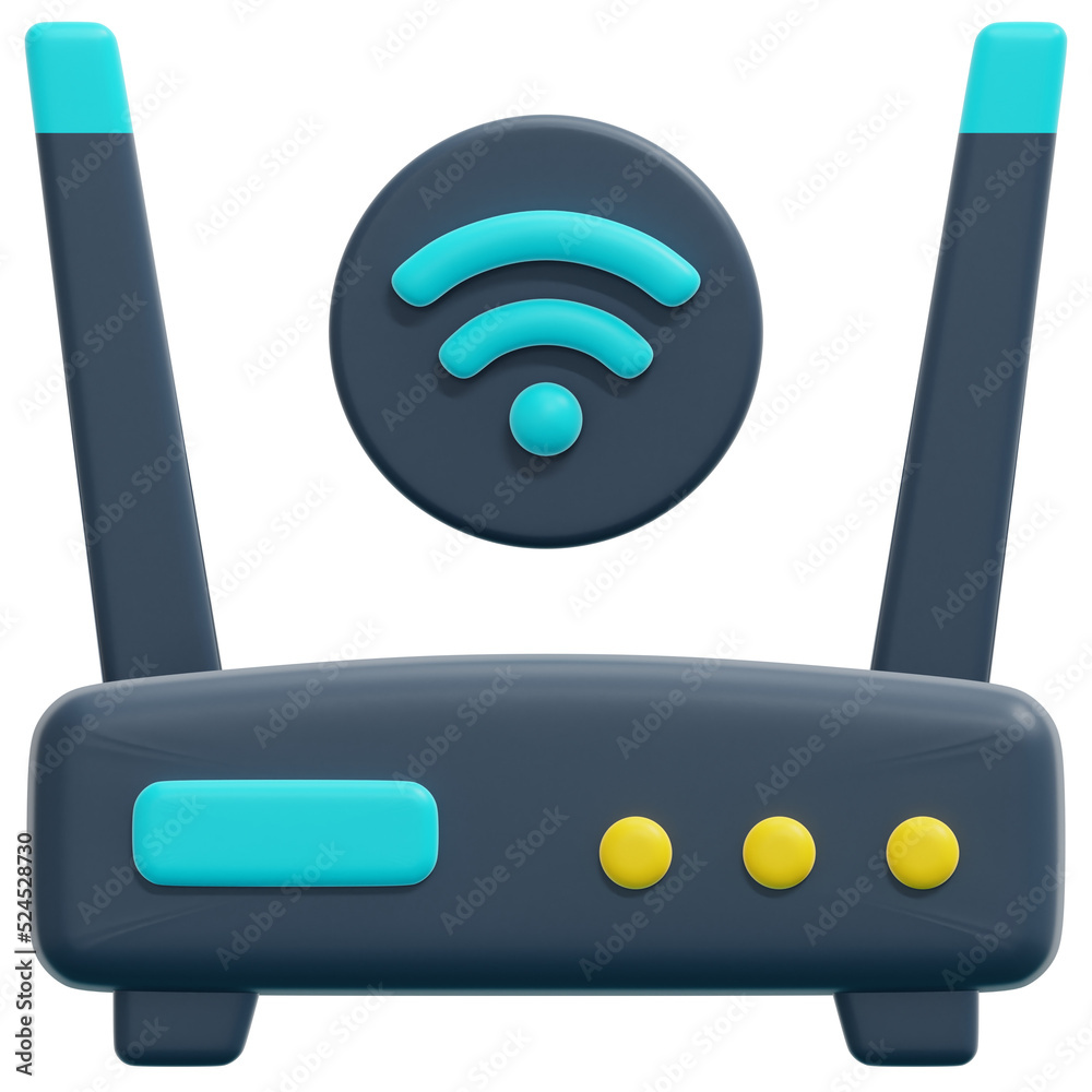 router 3d render icon illustration router 3d render icon illustration