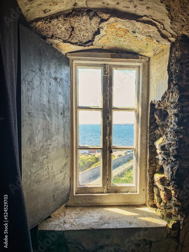 old window in the old building  Hook Head Lighthouse  Wexford  Ireland