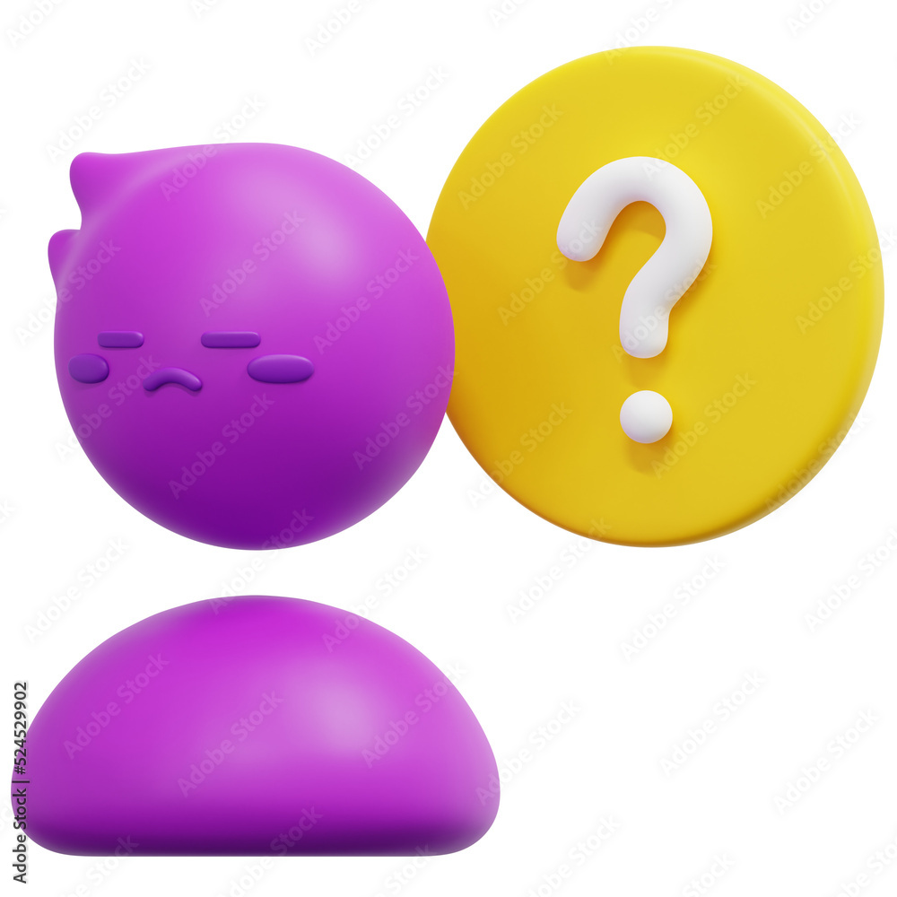 confused 3d render icon illustration confused 3d render icon illustration