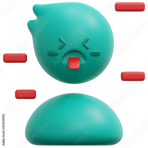 disgusted 3d render icon illustration
