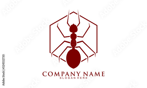 Red ants illustration vector logo