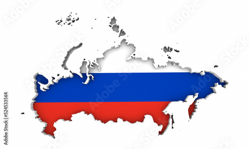 Russia Map Country Flag Background 3d Illustration