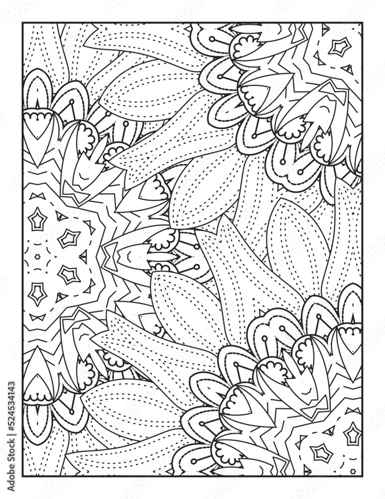 Flower Mandala Coloring Page .Coloring Page .Mandala .Flower Stock ...