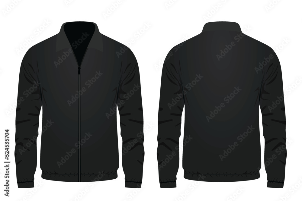 Black autumn jacket. vector illustration Stock Vector | Adobe Stock