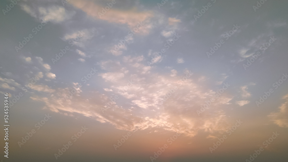 sun rays and clouds, nature photography, cloud in blue sky, beautiful sunset scenery view, natural background 
