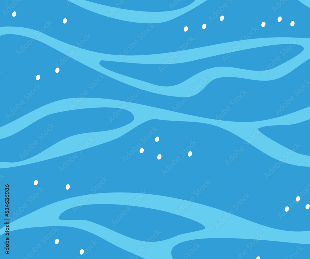 Blue water surface template in cartoon style Blue water surface template in cartoon style