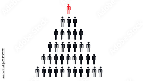 People pyramid with team leader. People pyramid with team leader.