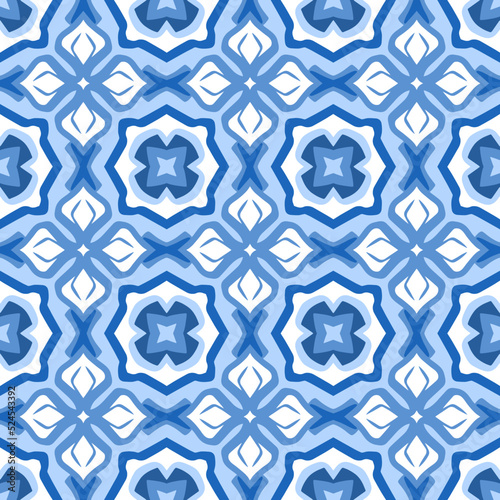 Abstract seamless background. Geometrical Pattern design in Aztec symbols, Ethnic Style. Blue embroidered, ideal for men shirt, male fashion, tote, bag, Wallpaper, backdrop.
