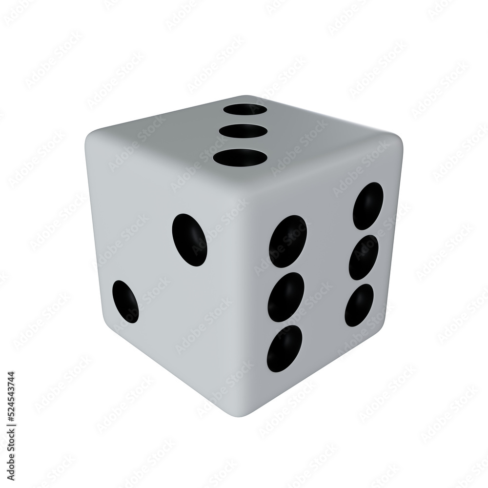 White playing cube. White playing cube.
