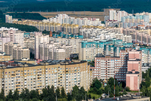 aerial panoramic view of the residential area of high-rise buildings © hiv360