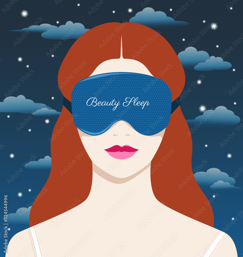 1316_Beautiful redhead woman wearing sleep mask 1316_Beautiful redhead woman wearing sleep mask