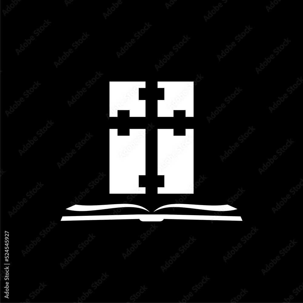 Holy bible book icon isolated on dark background