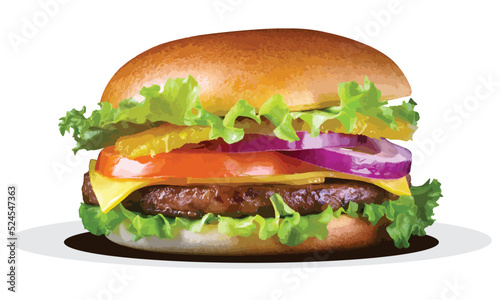 Hamburger vector illustration on a white background