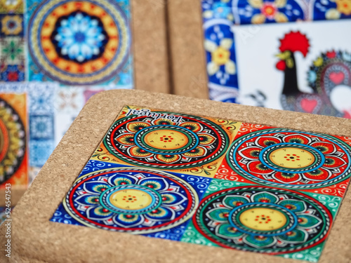 Mat of cork with portuguese tiles - gifts from Portugal