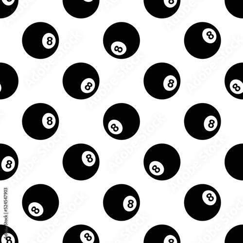 8 ball billiard pool snooker ball icon vector seamless pattern wallpaper digital paper design