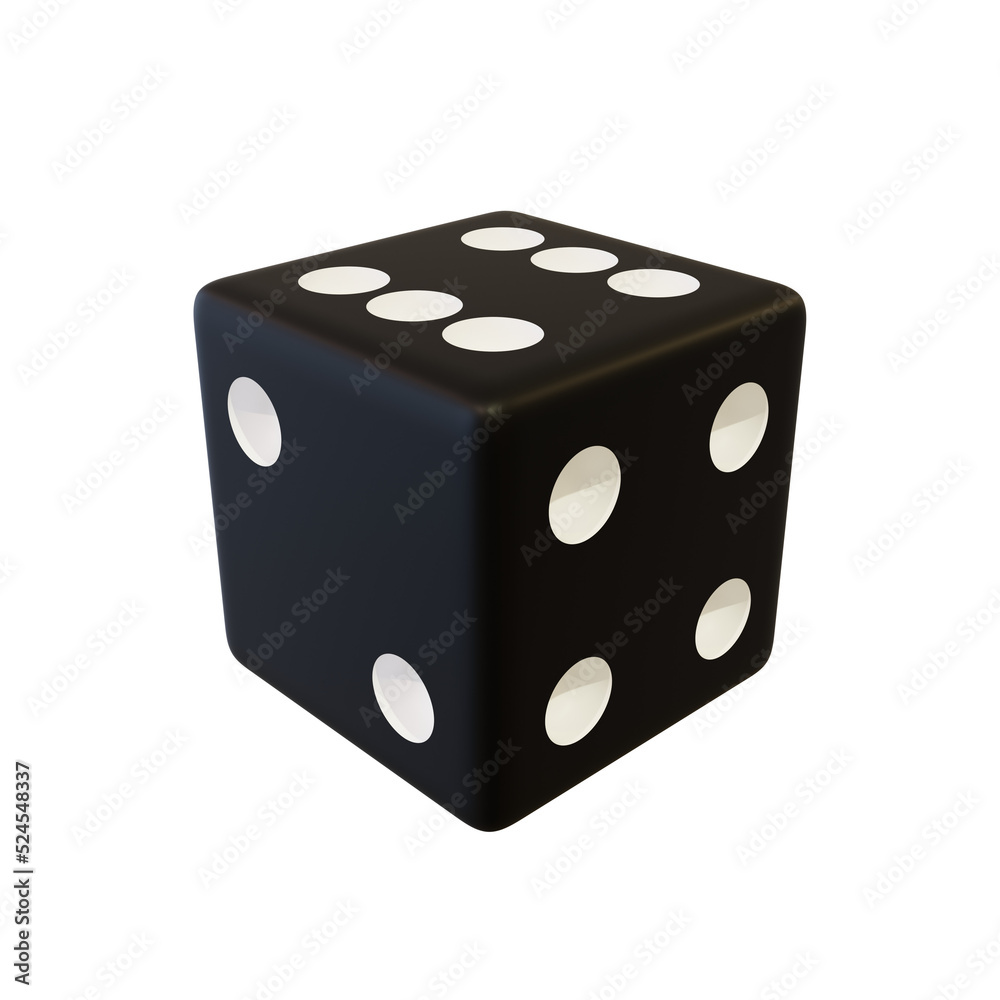 Black plastic dice. Black plastic dice.