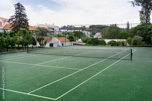 Outdoor tennis court in portuguese city