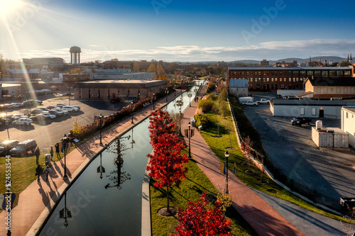 Carroll Creek Linear Park in Frederick Maryland
 drone shot photo