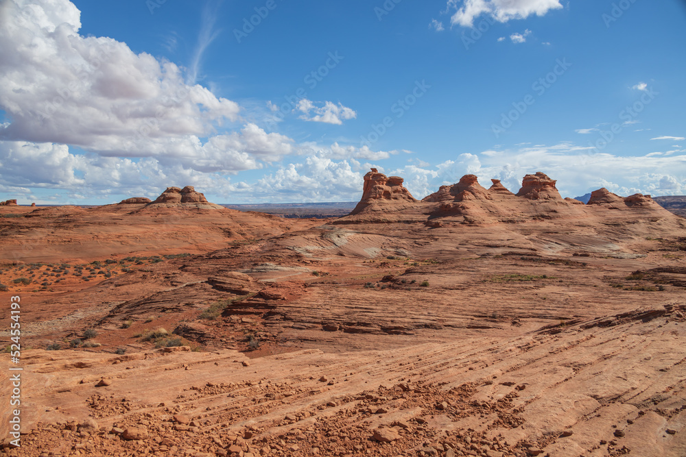 Fototapeta premium Rock formations viewed from the Beehive trail in Page, Arizona