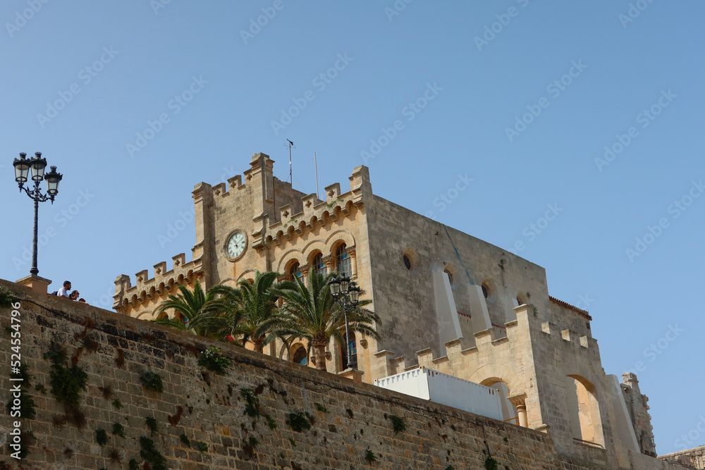 Ciutadella, Menorca (Minorca), Spain. Town Hall building in Ciutedella de Menorca