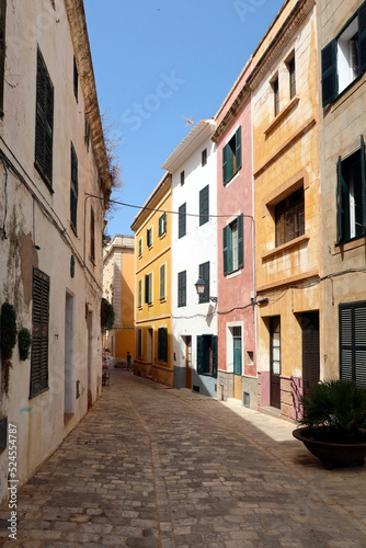 Fototapeta Naklejka Na Ścianę i Meble -  Ciutadella, Menorca (Minorca), Spain. Beautiful, narrow streets of Ciutadella.