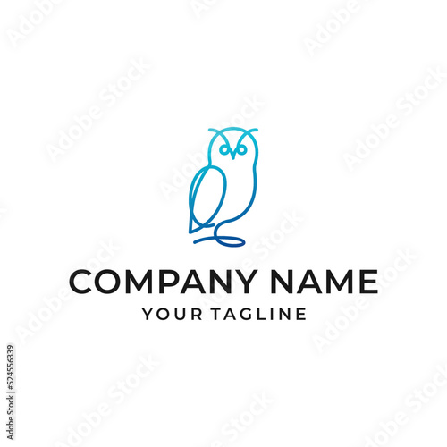 Line Art Owl Logo Design